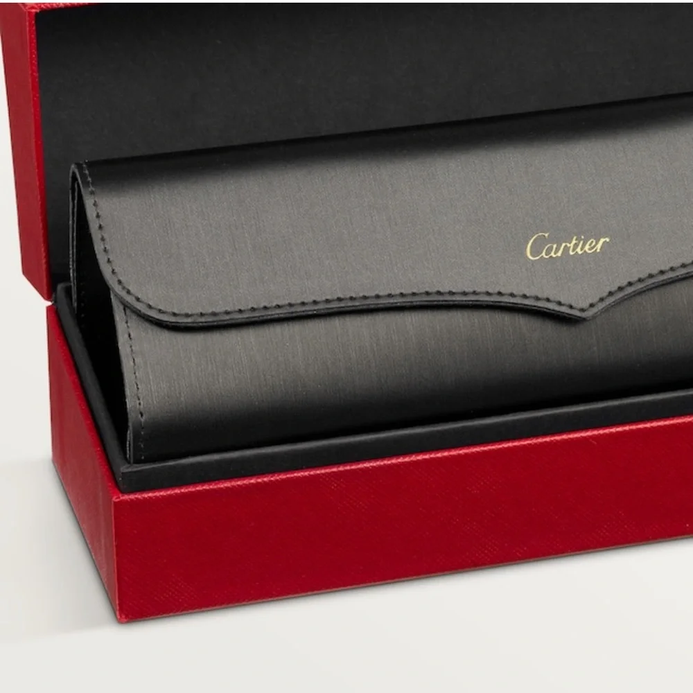 New! Cartier CT0502S 001 Panthere Chic Black Sunglasses, Authentic